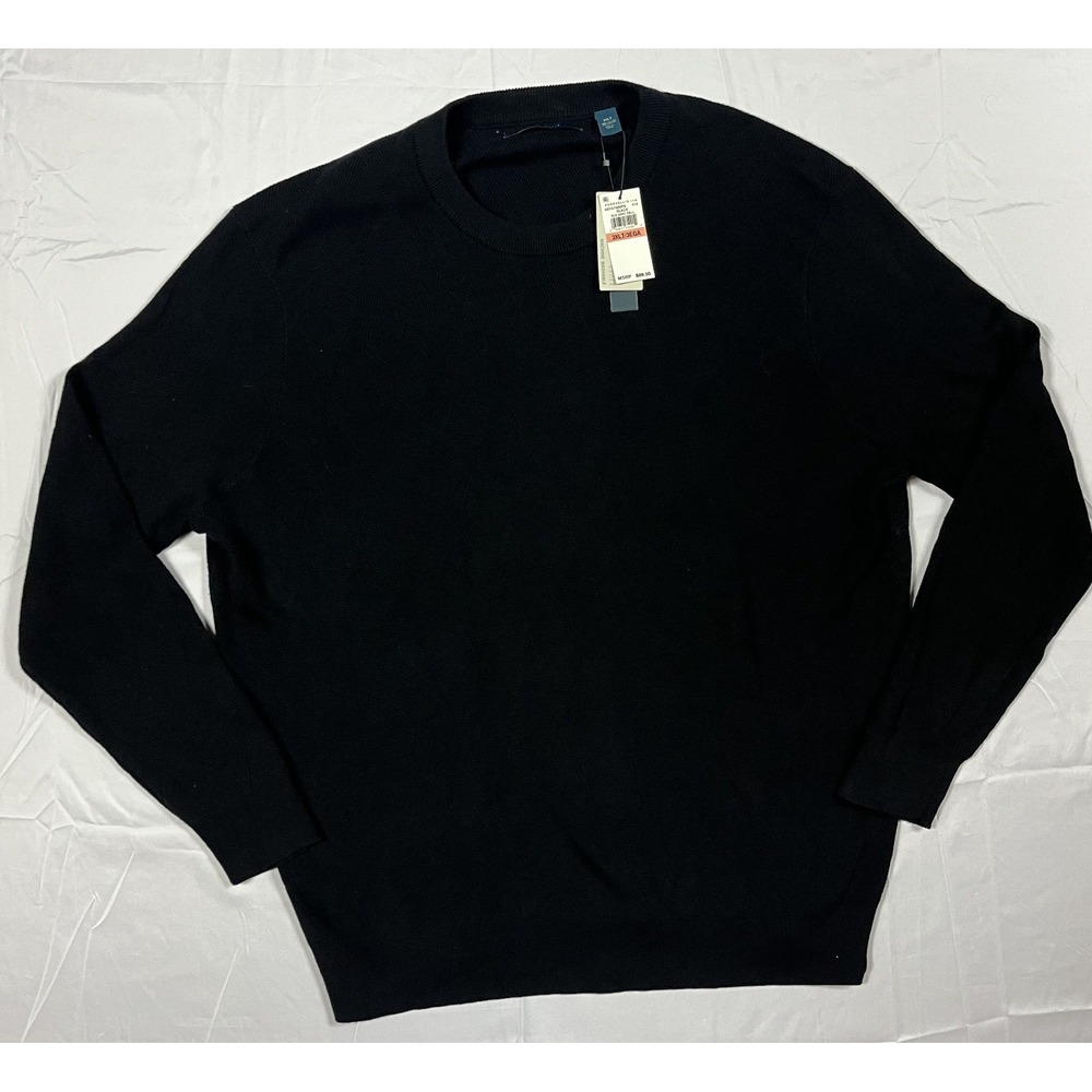 NWT Perry Ellis 3XLT Black Geometric Knit Crewneck Sweater Big & Tall $89.50